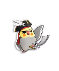 Pirate Cockatiel Pin - Halloween 2024