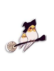 Witchy Cockatiel Pin - Halloween 2024