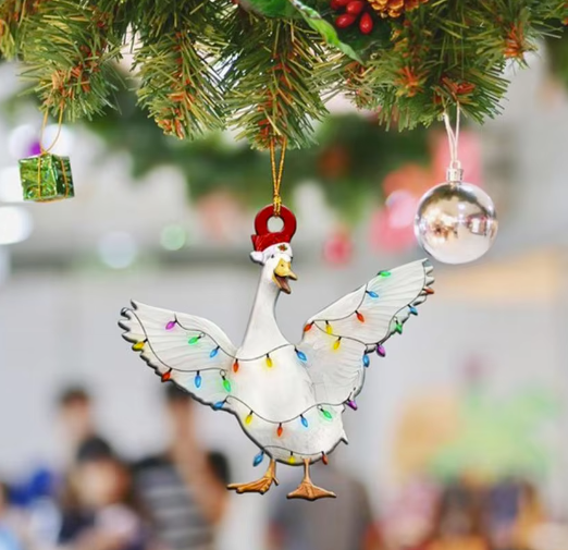 Duck Wrapped In Lights Tree Decorations - Festive Season 2024