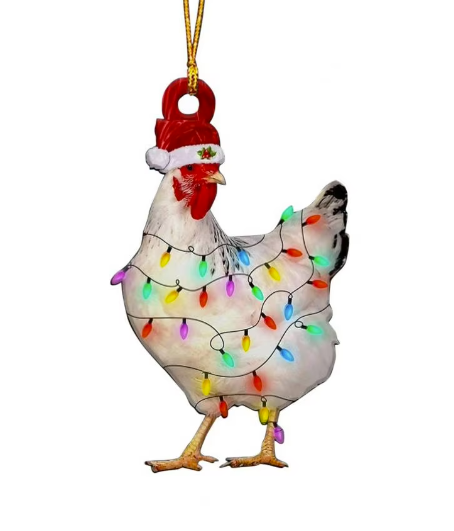 Chicken Wrapped In Lights Tree Decorations - Festive Season 2024