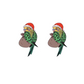 Budgie With Festive Hat Stud Earrings - Festive Season 2024