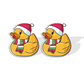 Seasonal Rubber Duck Stud Earrings - Festive Season 2024