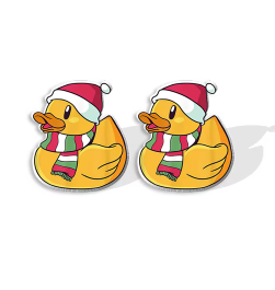 Seasonal Rubber Duck Stud Earrings - Festive Season 2024