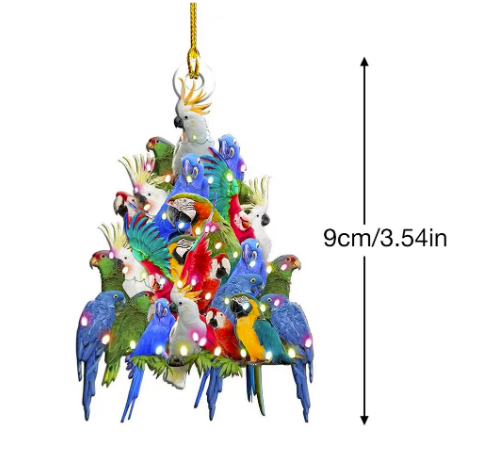 Parrot Stack Tree Decorations - Festive Season 2024