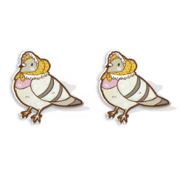Pigeon Folk Stud Earrings