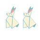 Origami Bunny Stud Earrings