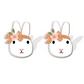 White Rabbit With Bow Stud Earrings