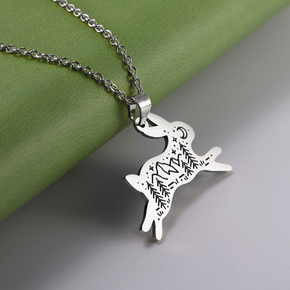 Leaping Forst Rabbit Necklace