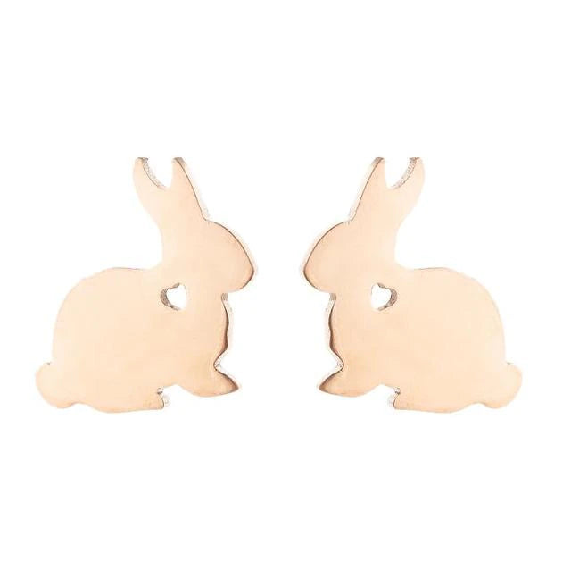 Rabbit Heart Stud Earrings