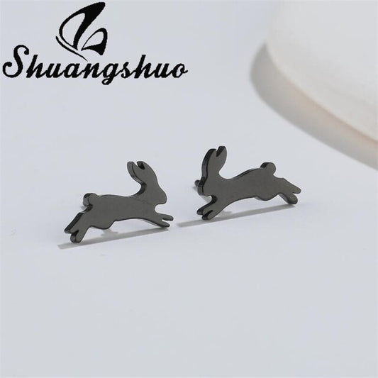 Jumping Rabbit Stud Earrings