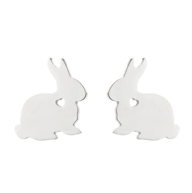 Rabbit Heart Stud Earrings