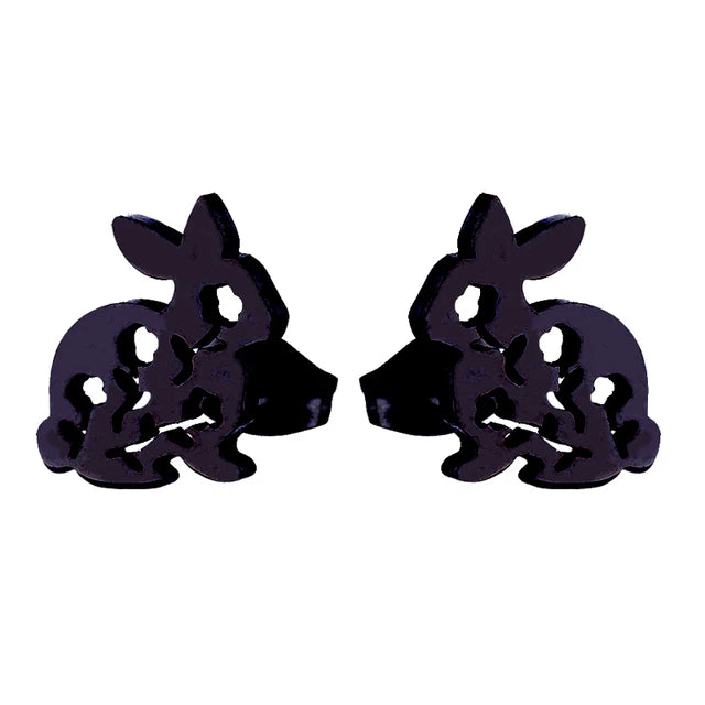 Floral Rabbit Stud Earrings