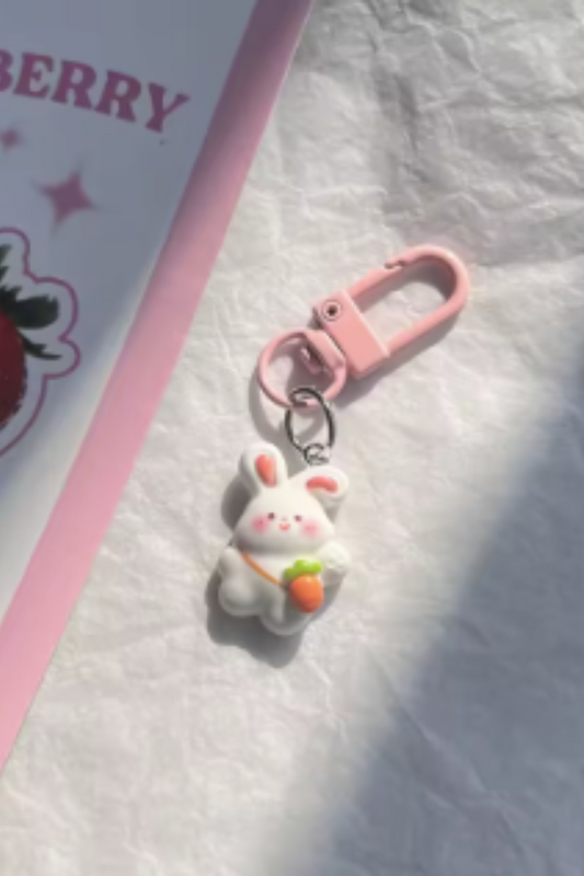 Bunny Keyring - Bunny with Carrot Bag