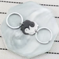 Yin Yang Metal Bunny Keyring - Black & Silver