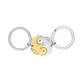 Yin Yang Metal Bunny Keyring - Gold & Silver