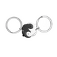 Yin Yang Metal Bunny Keyring - Black & Silver