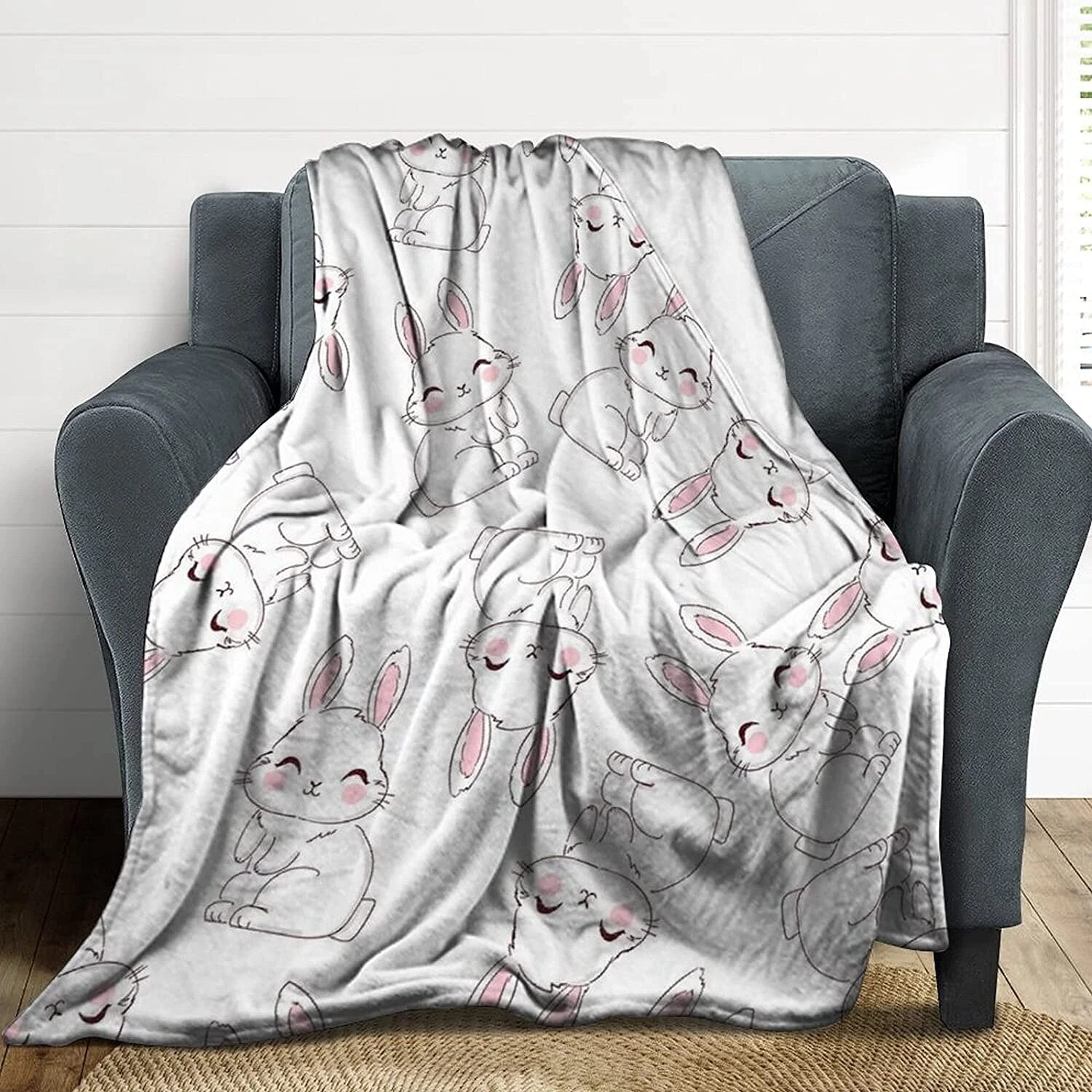 White Bunny Fleece Blanket The Rabbit Doctors