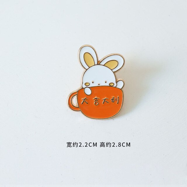 Lucky Cup Rabbit Enamel Pin
