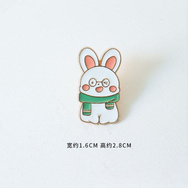 Glasses and Scarf Rabbit Enamel Pin – The Rabbit Doctors