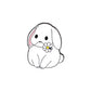 White Bunny Enamel Pin - White Daisy